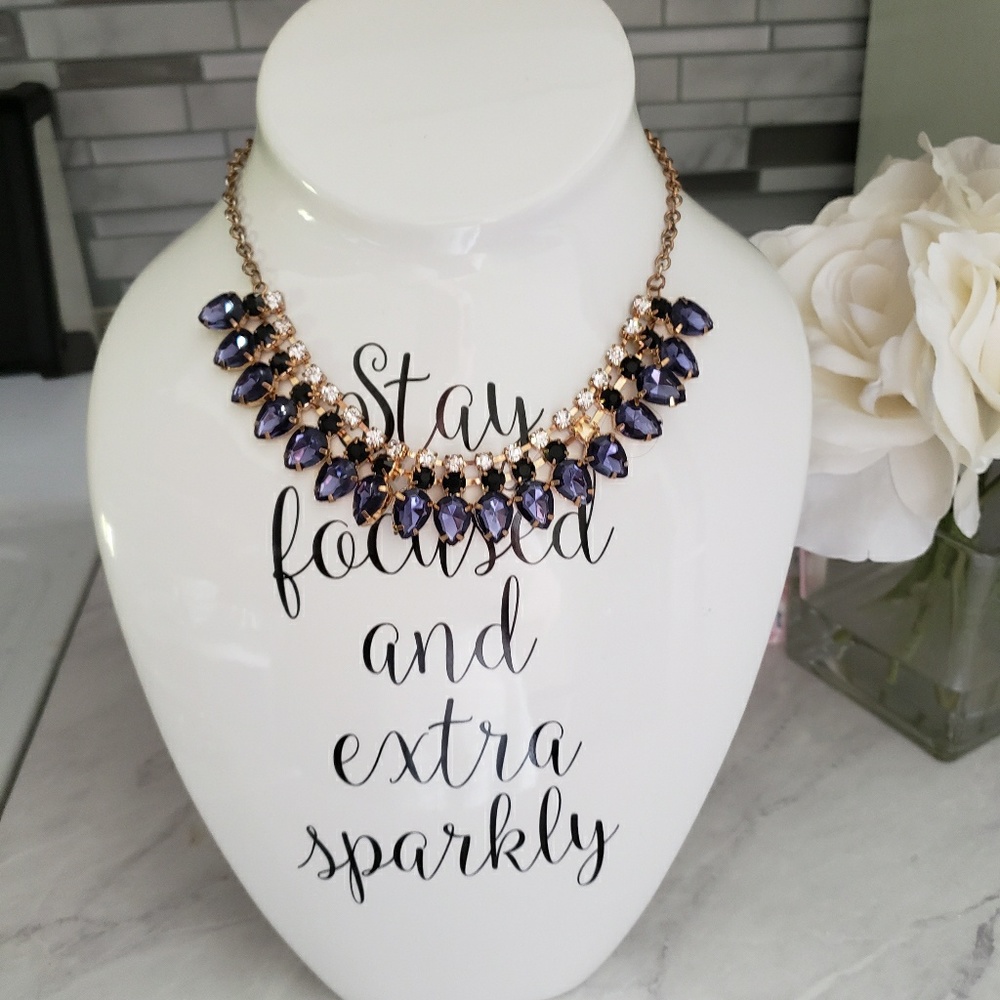 Purple Diamond Necklace Wedding Formal Pearl